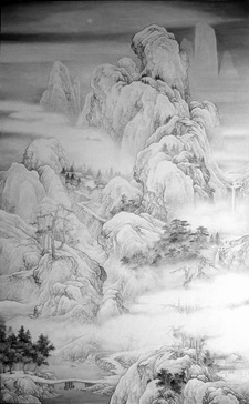 范民峰 範民峰 水墨画 墨絵 月夜嗚泉 范民峰 範民峰 水墨画 墨絵 月夜嗚泉